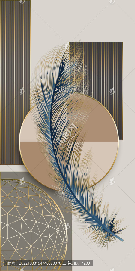 現(xiàn)代輕奢幾何線條鍍金玄關(guān)