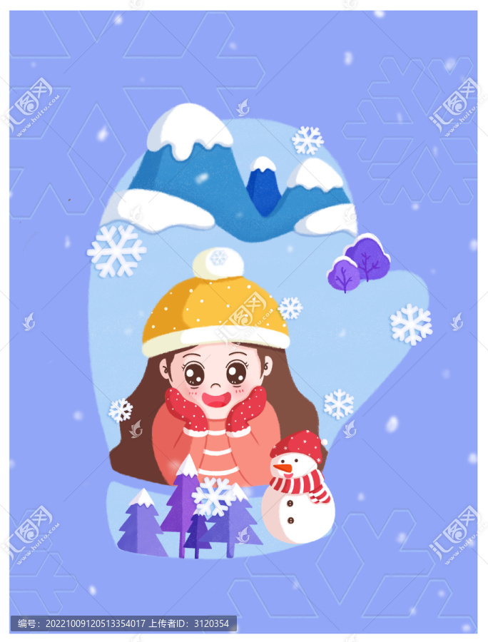 創(chuàng)意雪景插畫