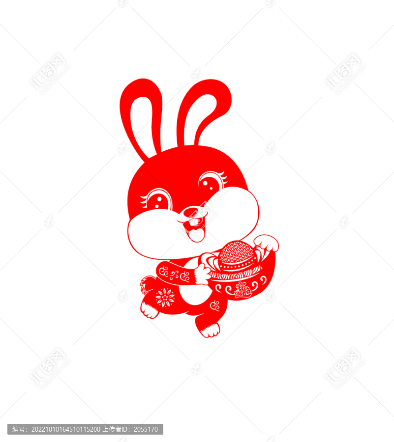兔年窗花剪紙