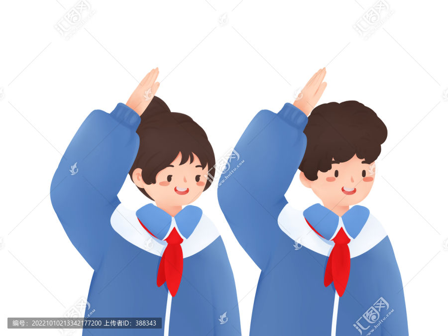 敬禮紅領(lǐng)巾學(xué)生