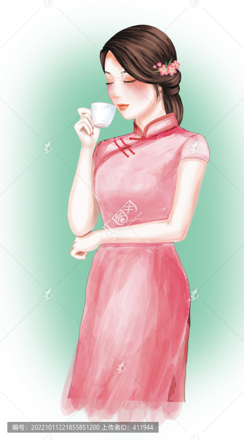 百合粉美女