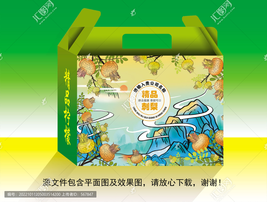 手繪中國(guó)風(fēng)刺梨包裝插畫(huà)