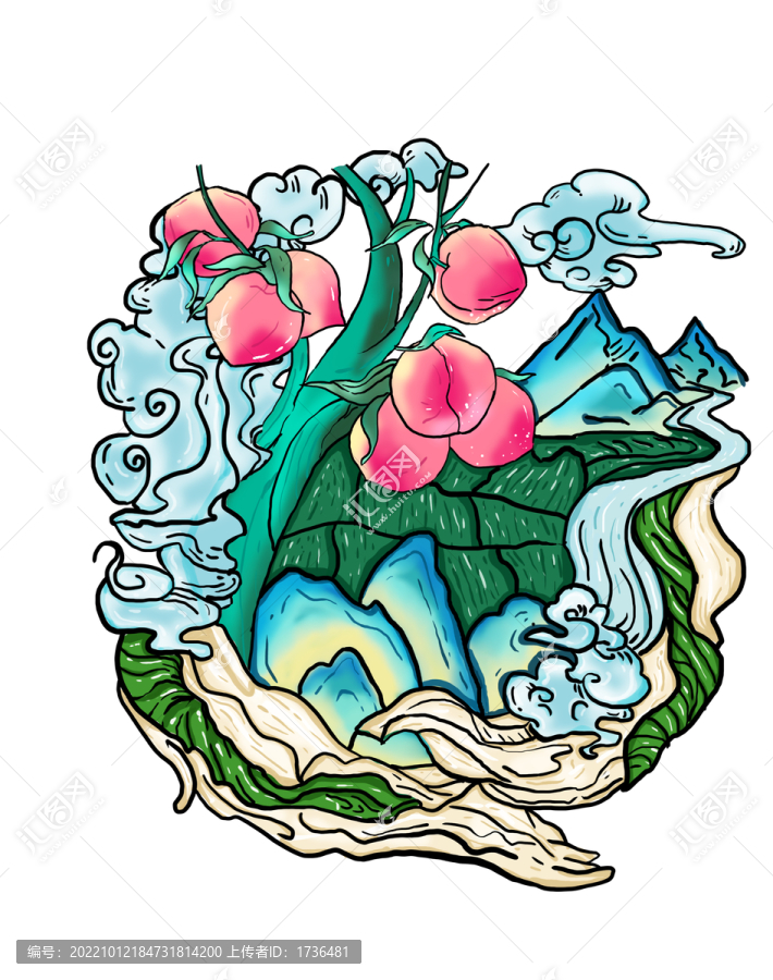 桃子插畫