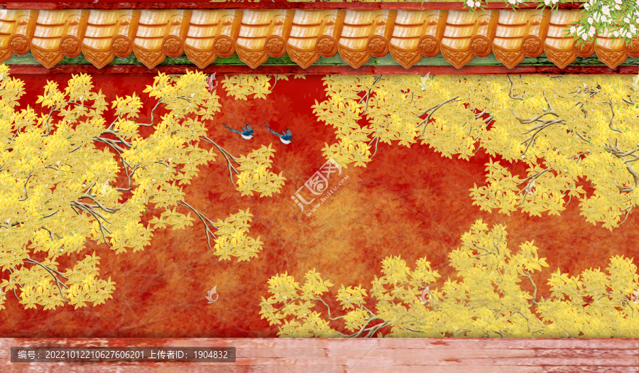 故宮紅墻花鳥(niǎo)