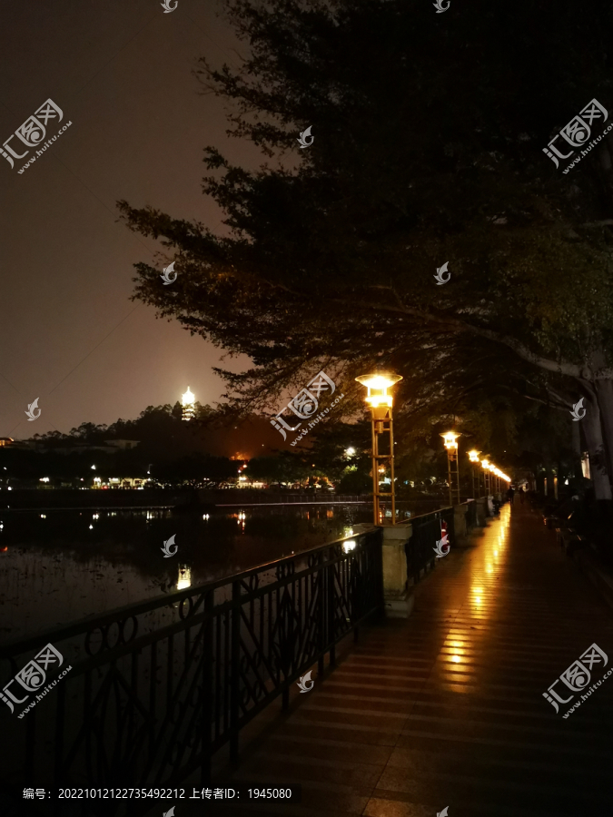 东莞桥头莲湖夜景
