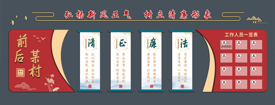 中式黨員簡(jiǎn)介黨建廉政文化墻