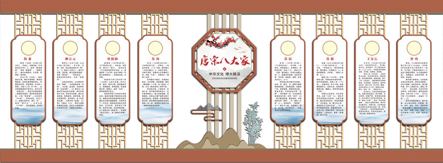 中式校園古代名人文化墻