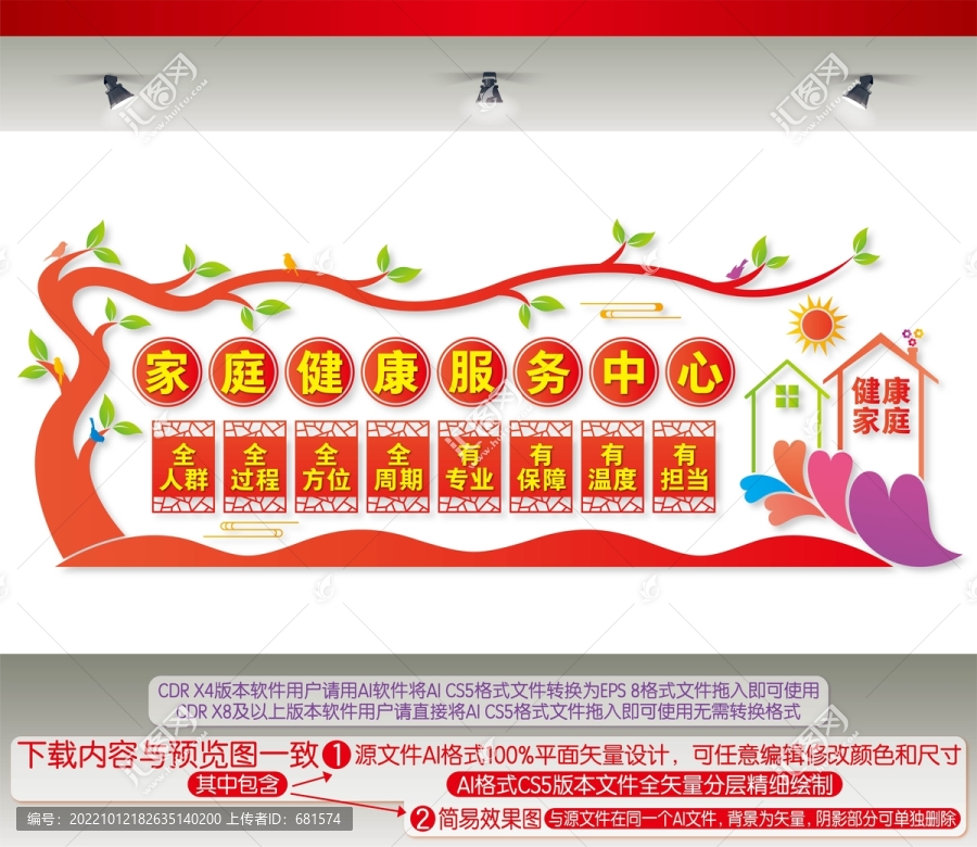 家庭健康服務(wù)中心文化墻
