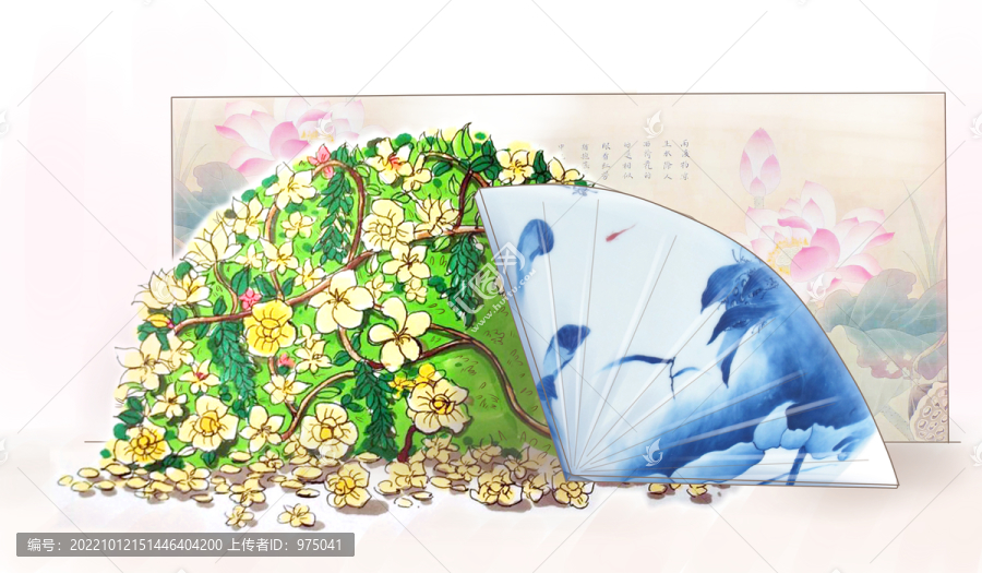 新中式羽扇綠植迎賓區(qū)