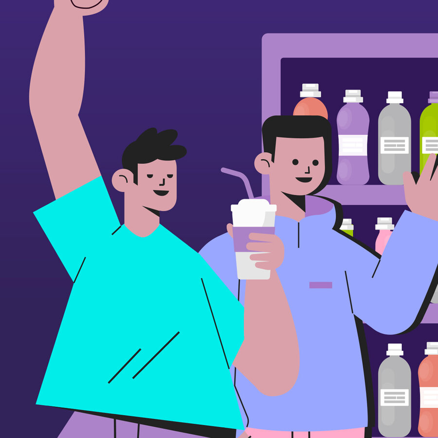 街頭帥哥飲料機(jī)打招呼源文件