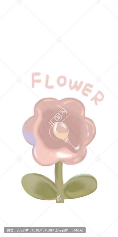 油畫一朵粉花