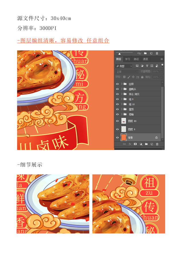 鴨頭鹵味系列圖插畫海報