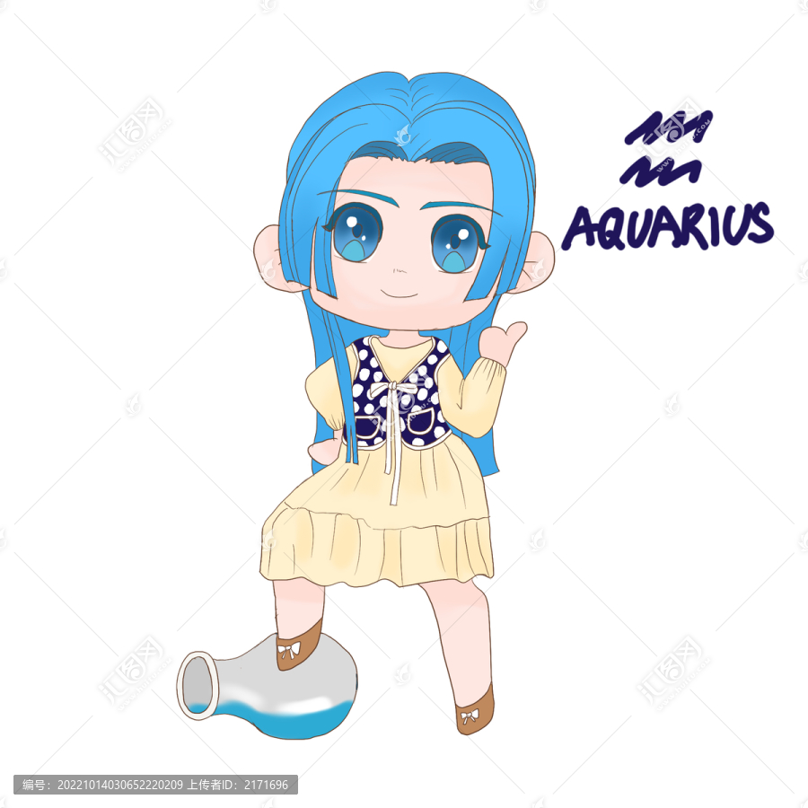 水瓶十二星座女孩系列