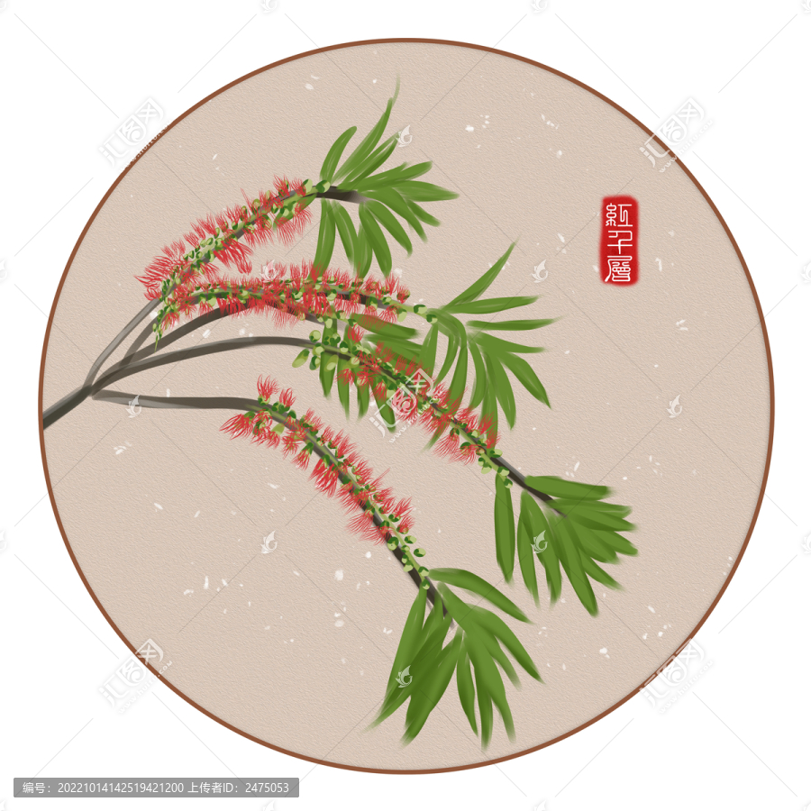圓型裝飾畫(huà)垂枝紅千層