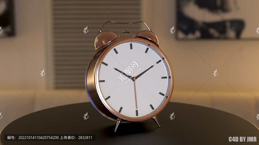 金屬鬧鐘3D模型