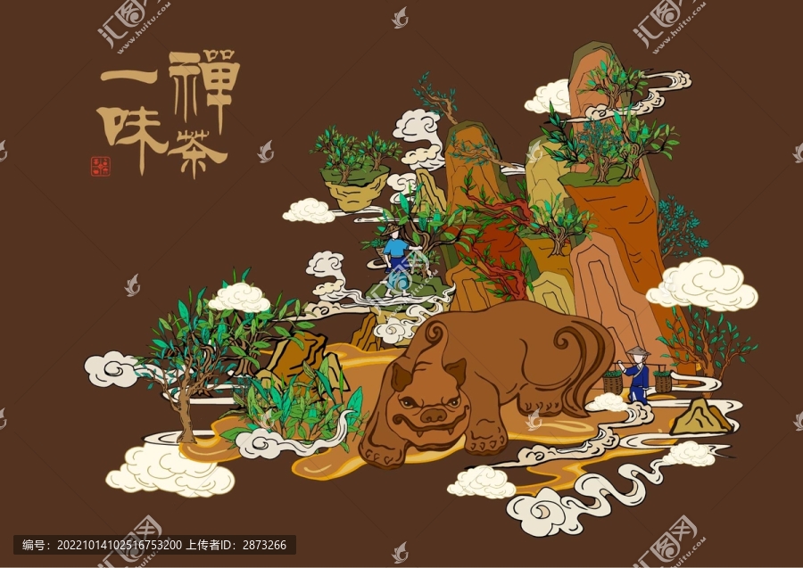 茶包裝插畫茶文化