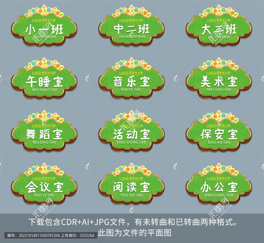 小清新幼兒園科室班級(jí)門牌