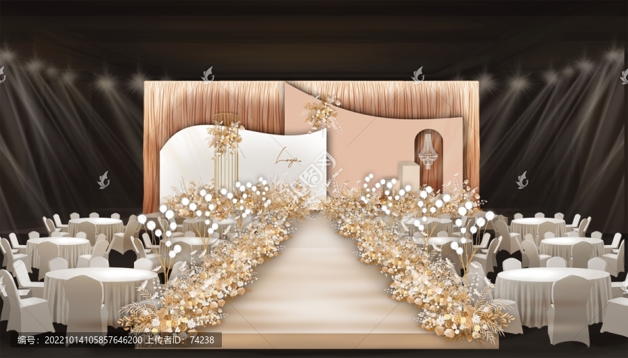 香檳色簡(jiǎn)約風(fēng)婚禮效果圖