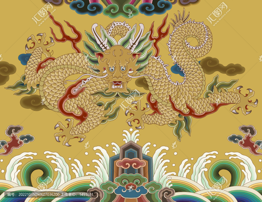 龍手繪高清分層皇家御用龍圖案