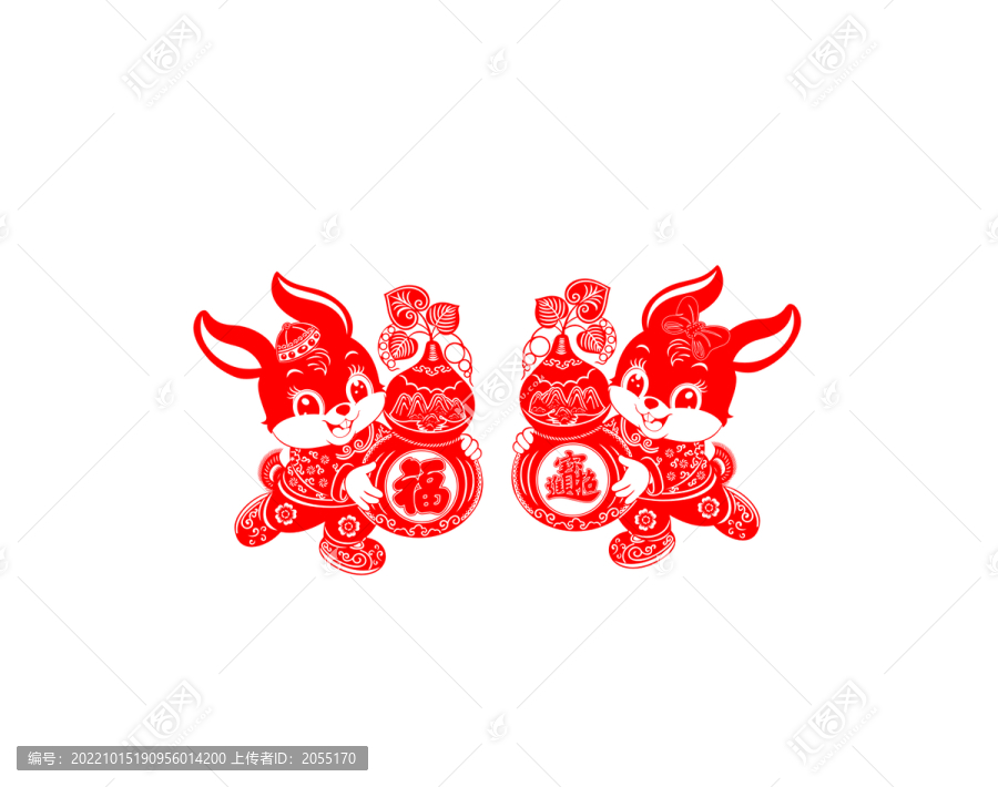 兔年窗花剪紙
