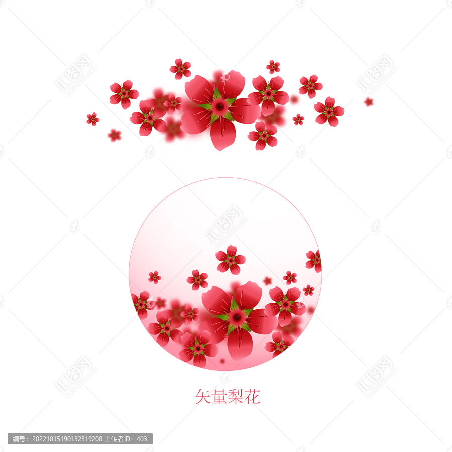 紅梨花包裝素材裝飾