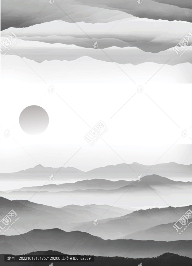 矢量墨色風景