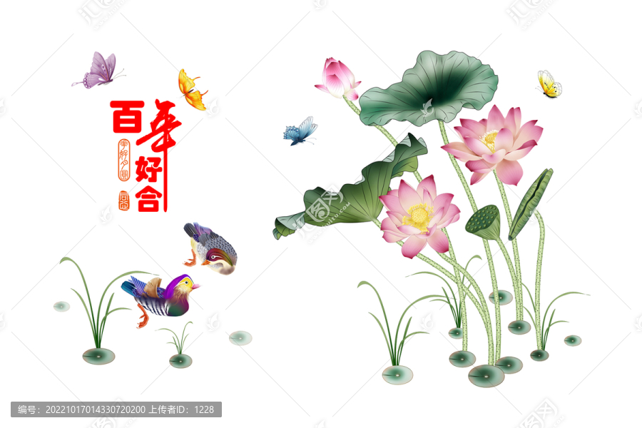 百年好合墻貼裝飾畫