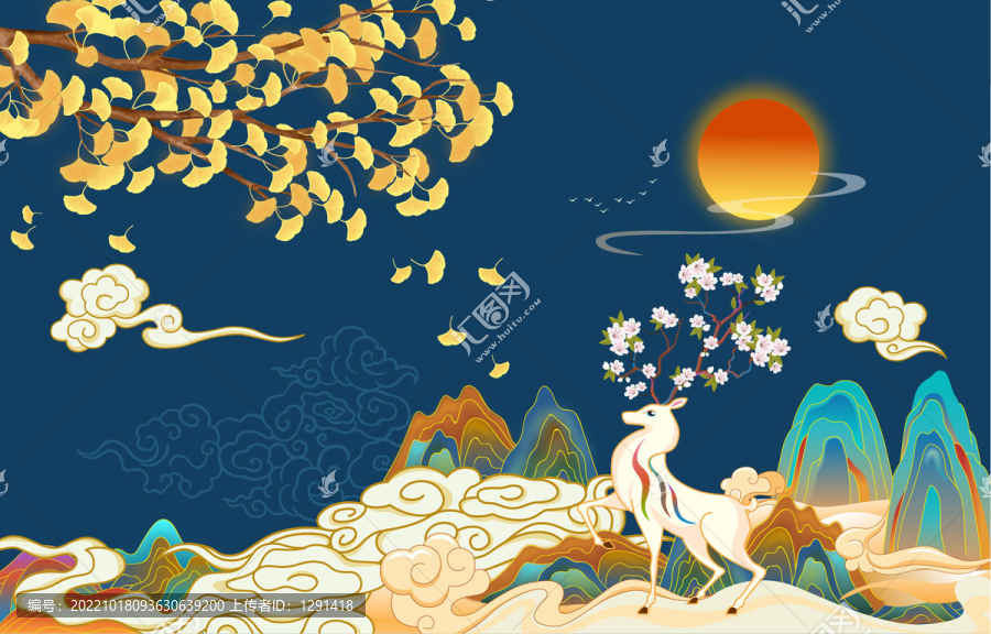 國(guó)潮山水意境插畫