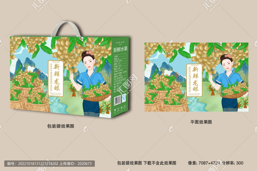 桂圓包裝插畫設(shè)計(jì)