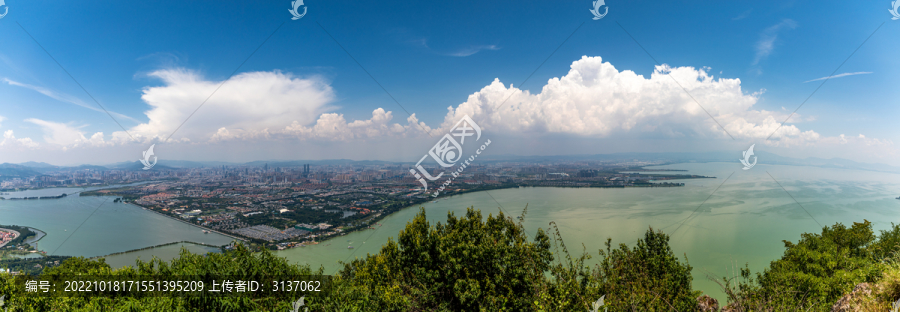 昆明滇池全景背景