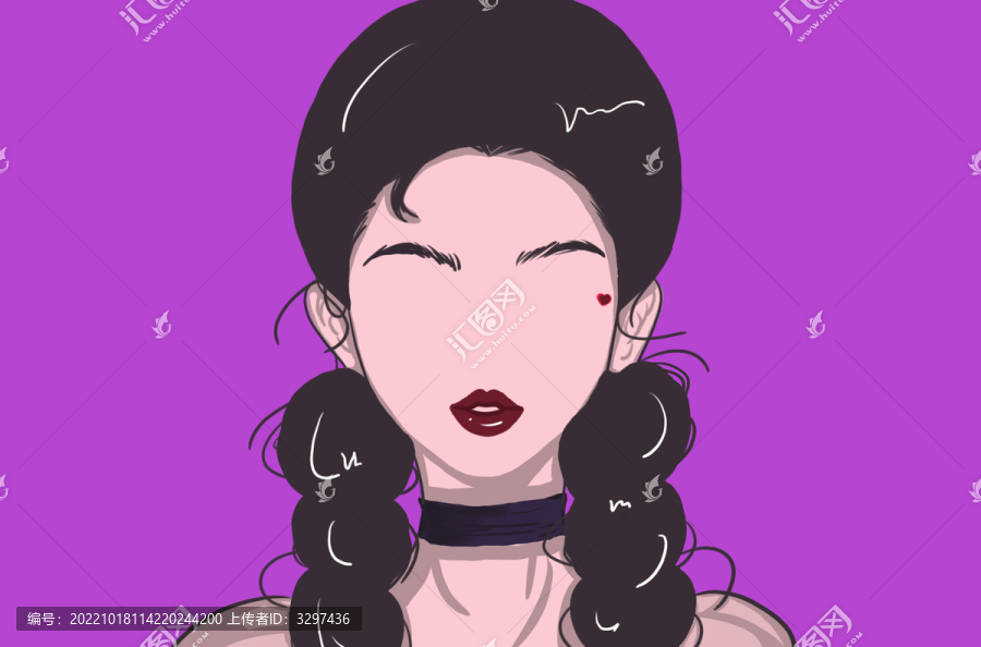 手繪女頭像