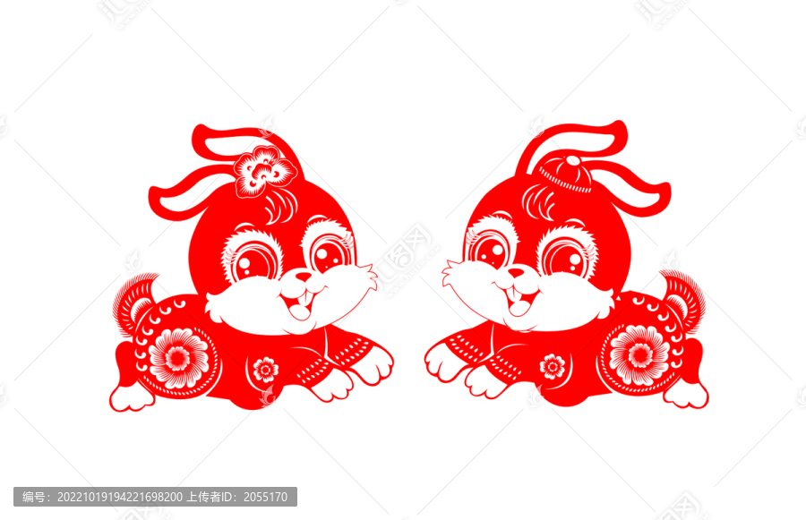 兔年窗花剪紙