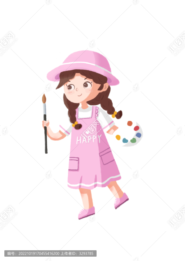 小女孩插畫