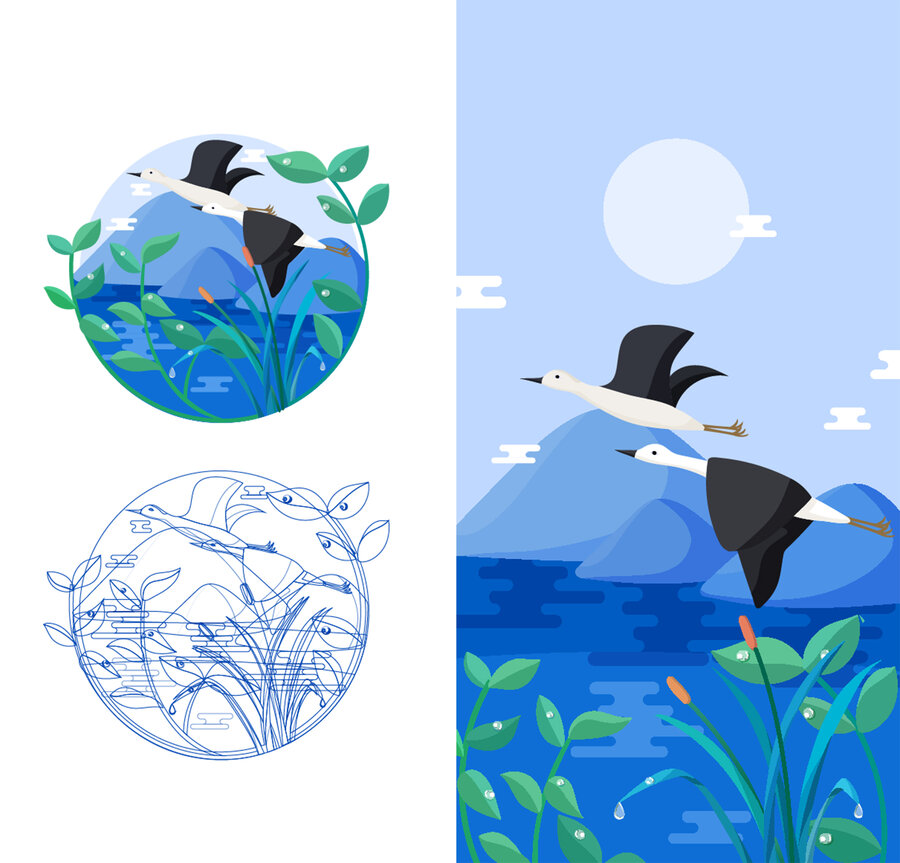寒露二十四節(jié)氣海報插畫