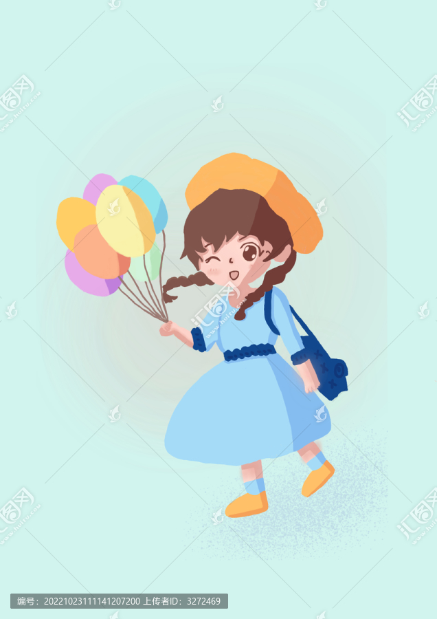 小女孩插畫