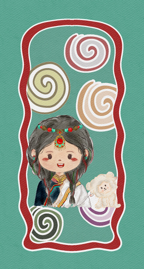 藏族民族風(fēng)手機(jī)殼插畫
