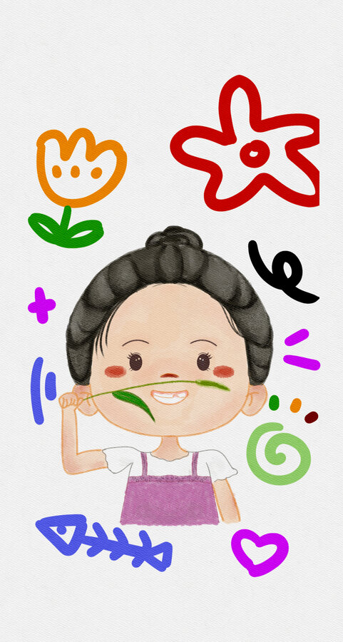 卡通童趣手機(jī)殼插畫