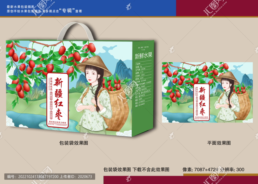 新疆紅棗插畫