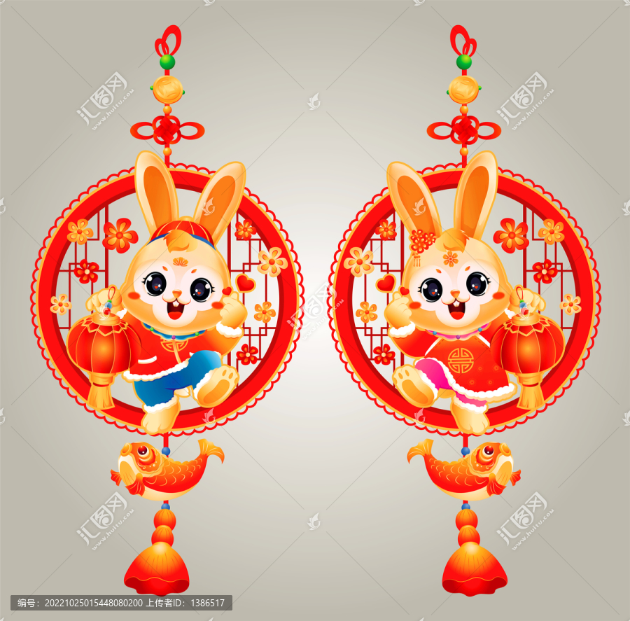 兔年窗貼