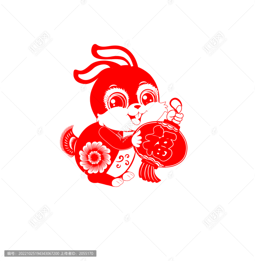 兔年窗花剪紙