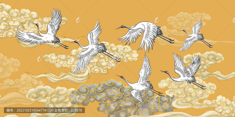 祥云仙鶴圖