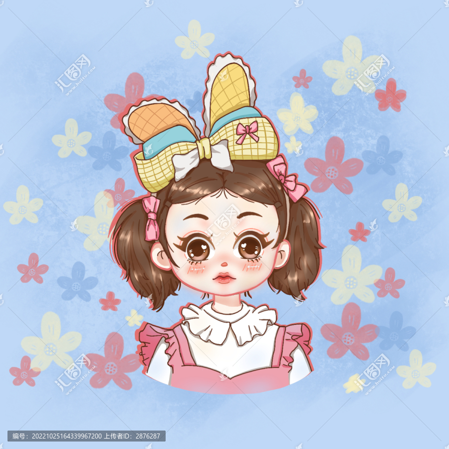 小女孩手繪卡通頭像