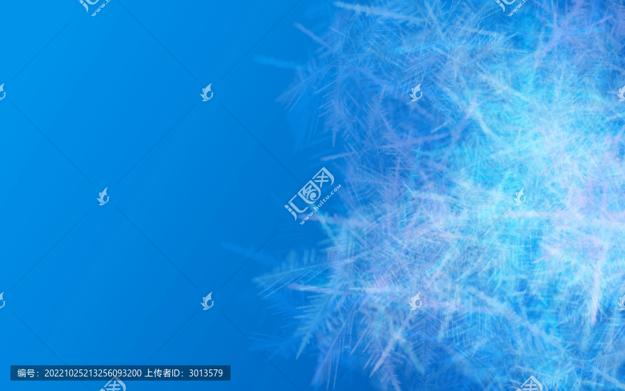 清新唯美彩色透明冰晶雪花背景