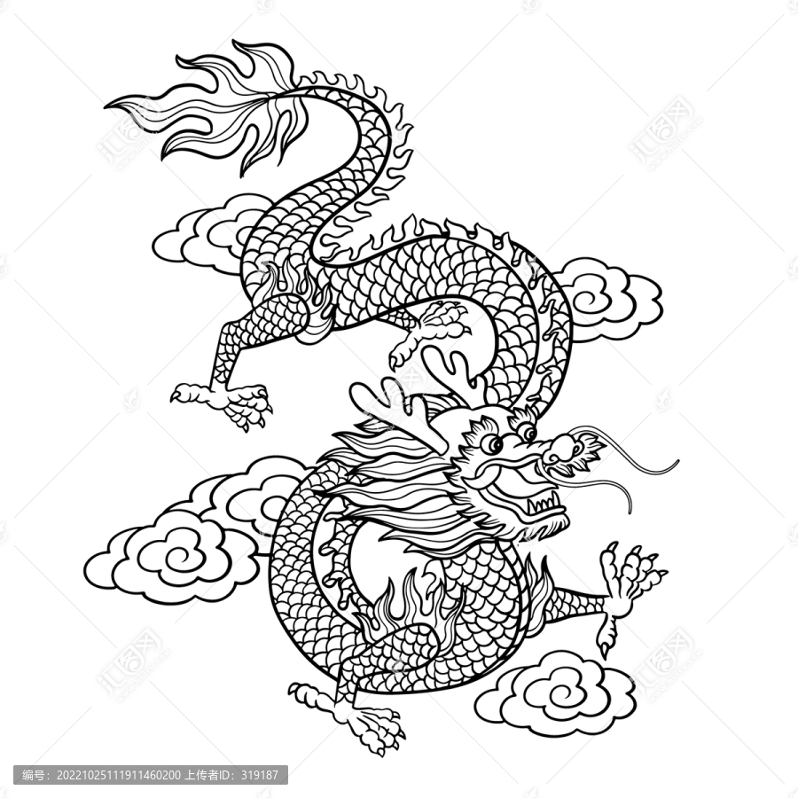 龍線描