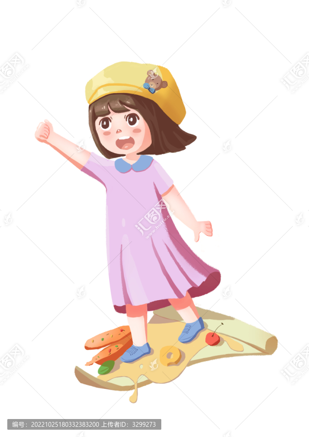 原創(chuàng)卡通小清新小女孩插畫形象