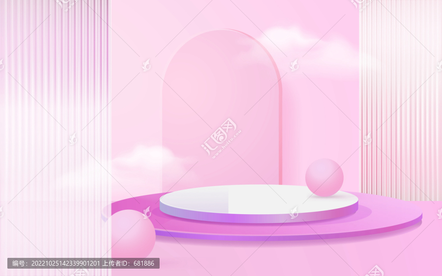 3D場景電商產(chǎn)品展臺簡約背景