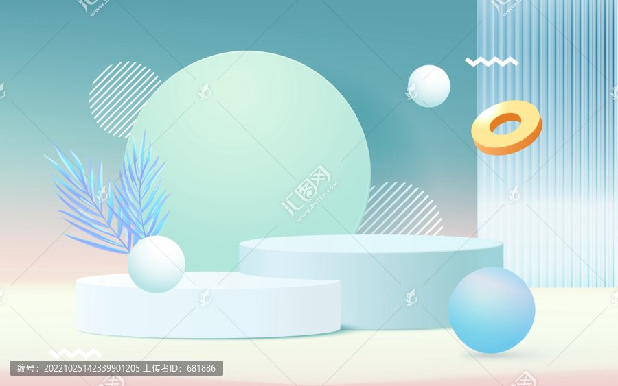 3D場景電商產(chǎn)品展臺(tái)簡約背景
