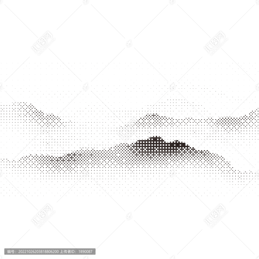 圓點鏤空山水畫