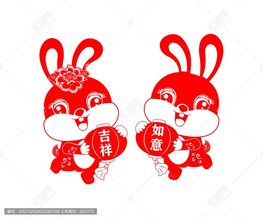兔年窗花剪紙
