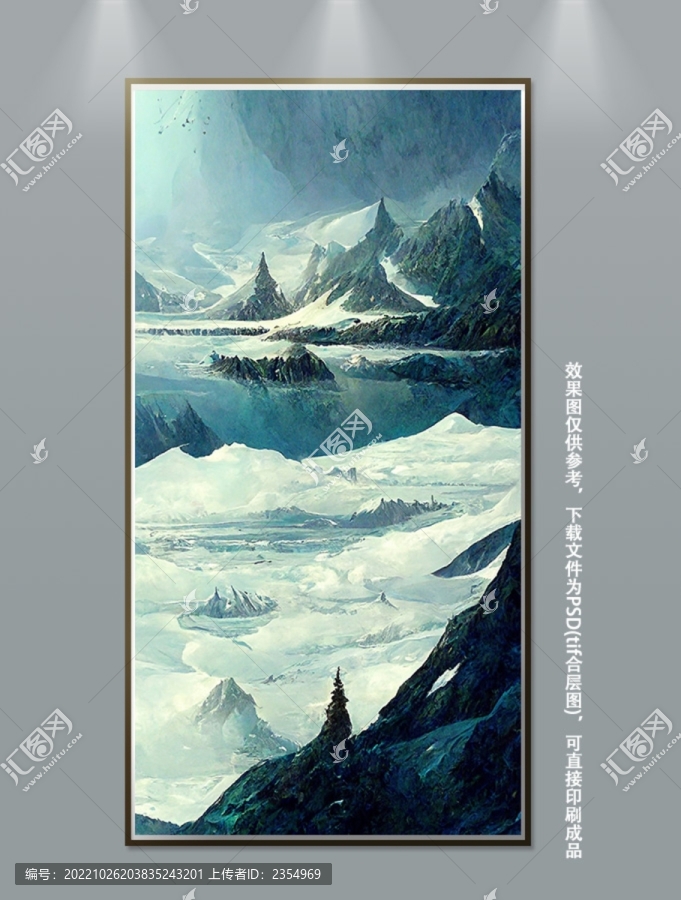 圣山雪山大山風(fēng)景背靠大山掛畫